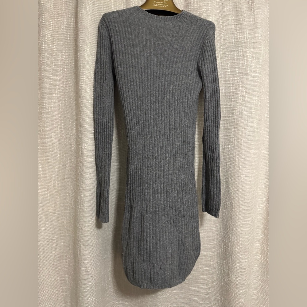 LA Made Charcoal Ribbed Long Sleeve Dress